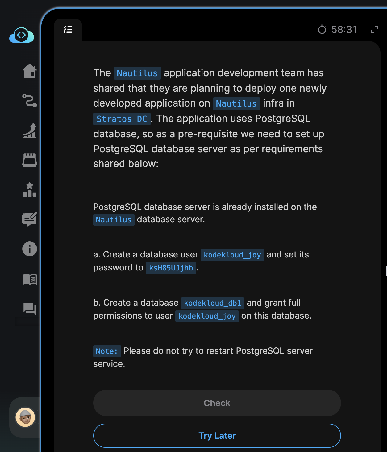 Day 17 of 100 Days of DevOps  – through Kode Kloud engineer program – Install & configure PostgreSQL database